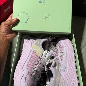 Off-White Pink and Gray Sneakers